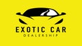 Exotic supercar logo design with concept sports vehicle icon silhouette