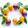 Exotic taste sweet and sour Marian plum with leaves