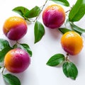 Exotic taste sweet and sour Marian plum with leaves