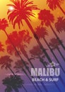 Exotic Travel Background with Palm Trees for Malibu, California.