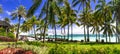 Exotic tropical beach scenery. Mauritius island, luxury resorts Royalty Free Stock Photo