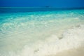 Exotic tropical beach. Summer vacation and tourism, popular destination, luxury travel concept. Maldives, Indian Ocean. Seascape w Royalty Free Stock Photo