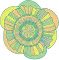 Exotic tropical flower mandala - isolated element. Vector graphic pastel colored art for design, print