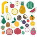 Exotic and tropical fruits, banana and watermelon Royalty Free Stock Photo