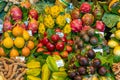 Exotic tropical fruits for sale Royalty Free Stock Photo