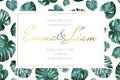 Exotic tropical jungle rainforest wedding invitation