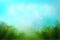 Exotic tropical leaf and frower border background in greeting te