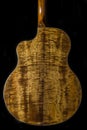 Example of rare black acacia wood as found on the back of an acoustic guitar