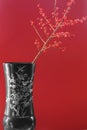 Exotic vase with red berries Royalty Free Stock Photo