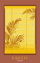 Exotic view through the window blinds. Royalty Free Stock Photo