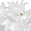 Exotic zentangle cockatoo parrot for adult anti stress coloring