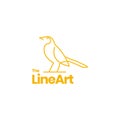 exotics bird golden pheasant lines art minimal logo design vector icon illustration Royalty Free Stock Photo