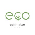 Green eco and tree symbol
