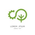 Nature and industry - tree and gear wheel symbol Royalty Free Stock Photo