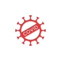 Covid-19 symbol - coronavirus stamp and virus warning sign