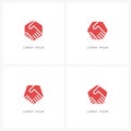 Handshake business logo set