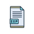 Color illustration icon for Exp, expiration and closure
