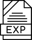 EXP Outline Vector Icon Royalty Free Stock Photo
