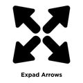 Expad Arrows icon vector isolated on white background, logo concept of Expad Arrows sign on transparent background, black filled