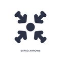 expad arrows icon on white background. Simple element illustration from arrows concept