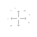 Expand arrow simple vector line icon. Symbol, pictogram, sign isolated on white background. Editable stroke