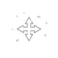 Expand arrow simple vector line icon. Symbol, pictogram, sign isolated on white background. Editable stroke