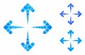 Expand arrows Composition Icon of Circle Dots