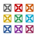 Expand Arrows icon. Full screen icon isolated on white background. Set icons colorful