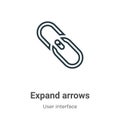 Expand arrows outline vector icon. Thin line black expand arrows icon, flat vector simple element illustration from editable user Royalty Free Stock Photo