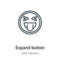 Expand button outline vector icon. Thin line black expand button icon, flat vector simple element illustration from editable user