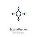 Expand button vector icon on white background. Flat vector expand button icon symbol sign from modern user interface collection