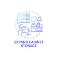 Expand cabinet storage blue gradient concept icon Royalty Free Stock Photo