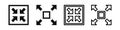 Expand and collapse screen icon inside a black square showing fullscreen and minimize arrows Royalty Free Stock Photo