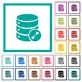 Expand database flat color icons with quadrant frames