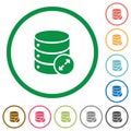 Expand database flat icons with outlines