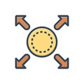 Color illustration icon for Expand, enlarge and grow