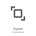 expand icon vector from px user interface collection. Thin line expand outline icon vector illustration. Linear symbol for use on