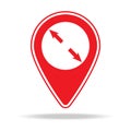 expand map pin icon. Element of warning navigation pin icon for mobile concept and web apps. Detailed expand map pin icon can be u