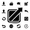 expand the program window icon. Simple glyph vector element of web, minimalistic icons set for UI and UX, website or mobile