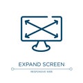 Expand screen icon. Linear vector illustration from responsive web collection. Outline expand screen icon vector. Thin line symbol