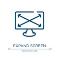 Expand screen icon. Linear vector illustration from responsive web collection. Outline expand screen icon vector. Thin line symbol