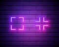 expand to fullscreen and exit from full-screen mode icon. Elements of web in neon style icons. Simple icon for websites