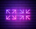 expand to fullscreen and exit from full-screen mode icon. Elements of web in neon style icons. Simple icon for websites