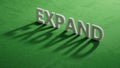 expand word, text written on shadow of 3d charcaters. Royalty Free Stock Photo
