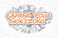 Expand Your Horizons - Doodle Orange Word. Business Concept.