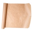 expanded brown paper roll on a white background Royalty Free Stock Photo