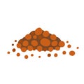 Expanded clay aggregate gravel. Heap of expanded clay.