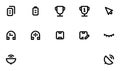 Simple and Clear Media Control and Award Icons Royalty Free Stock Photo