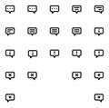Simple and Clear Communication Message Line Icon Pack Royalty Free Stock Photo