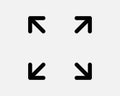 Expanding Arrows Icon Four Arrow 4 Point Pointers Zoom In Out Gesture Expand Enlarge Expansion Shape Sign Symbol EPS Vector